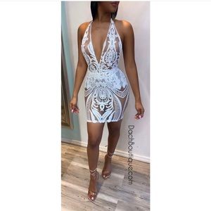 Pink Sequin Bodycon Dress